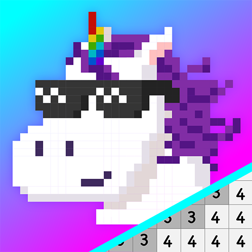 Pixel Unicorns Coloring Book