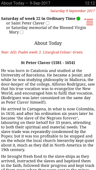 Catholic Calendar: Universalis