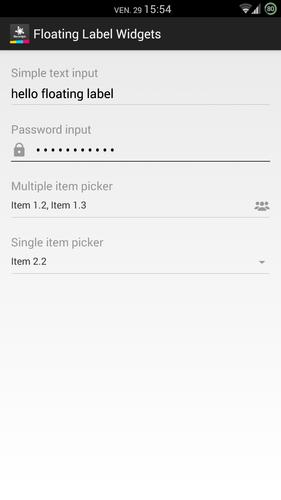 Demo - Floating Label Widgets