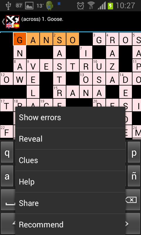 Bilingual crosswords