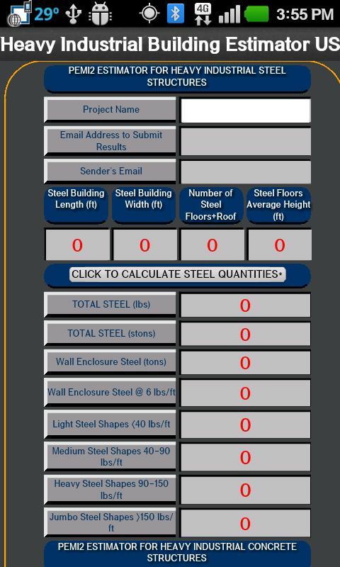 Steel and Concrete Estimator