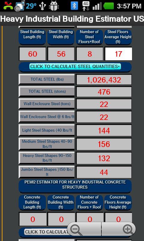 Steel and Concrete Estimator