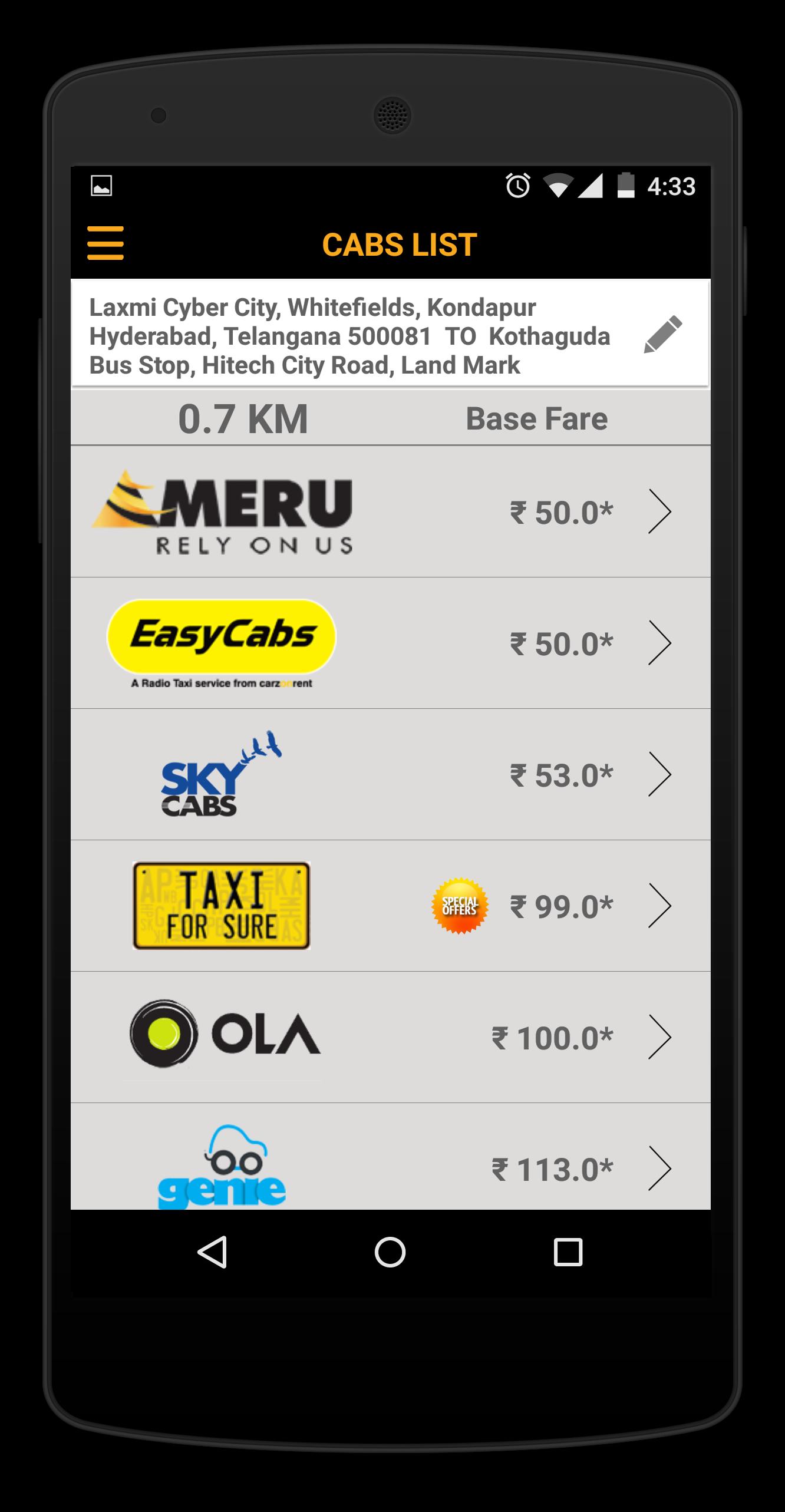 Cabdekho - Compare Cab Fares