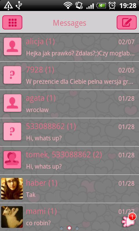 GO SMS Pro Panda Bear Theme