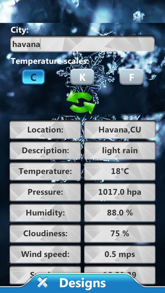 Snow Weather Clock Widget