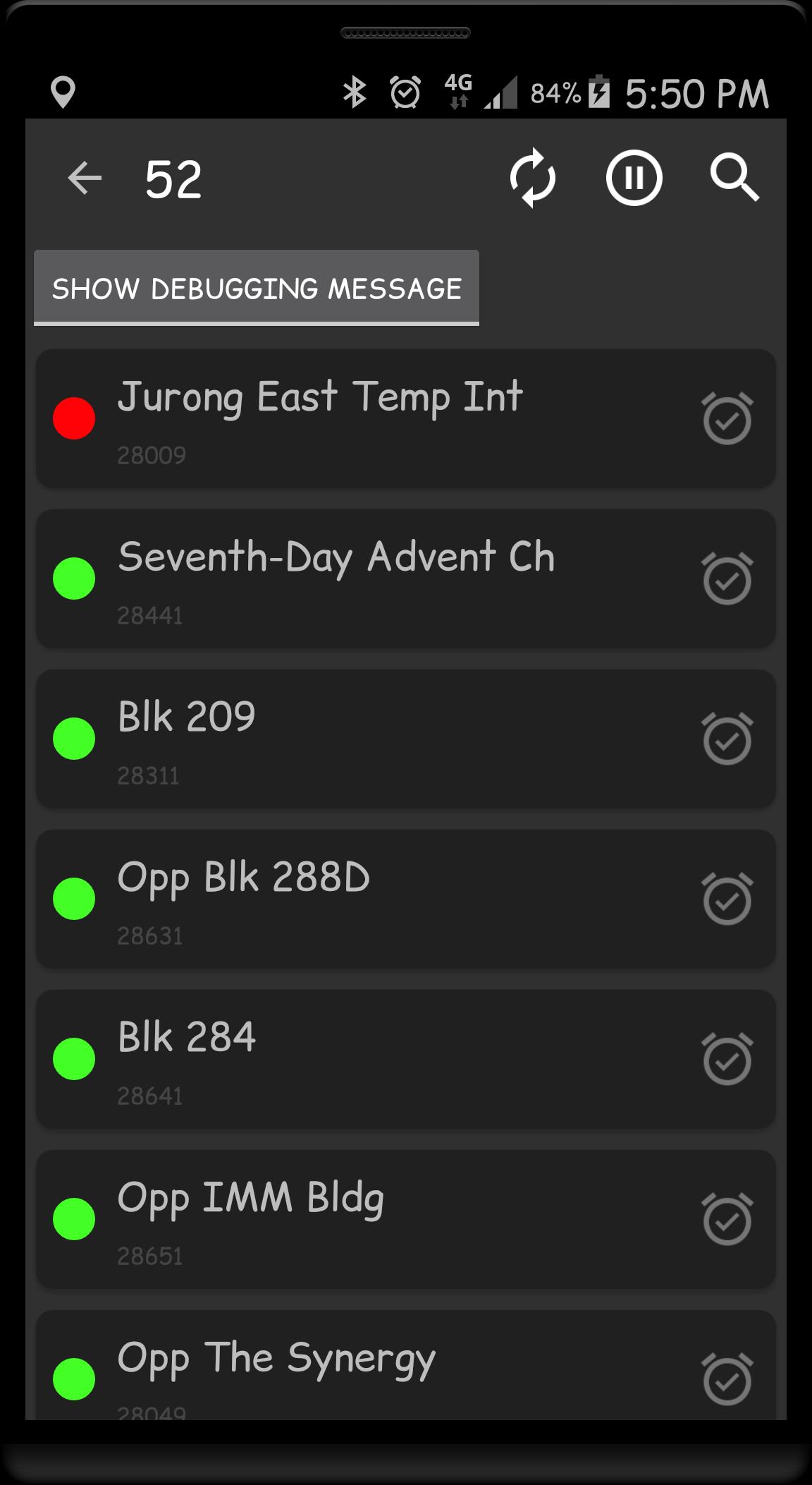 SG Buses Map (wake up alarm)