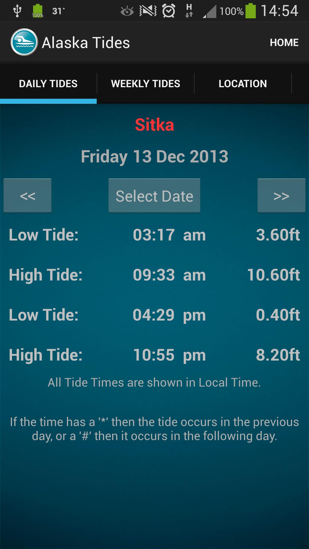 Alaska Tide Times