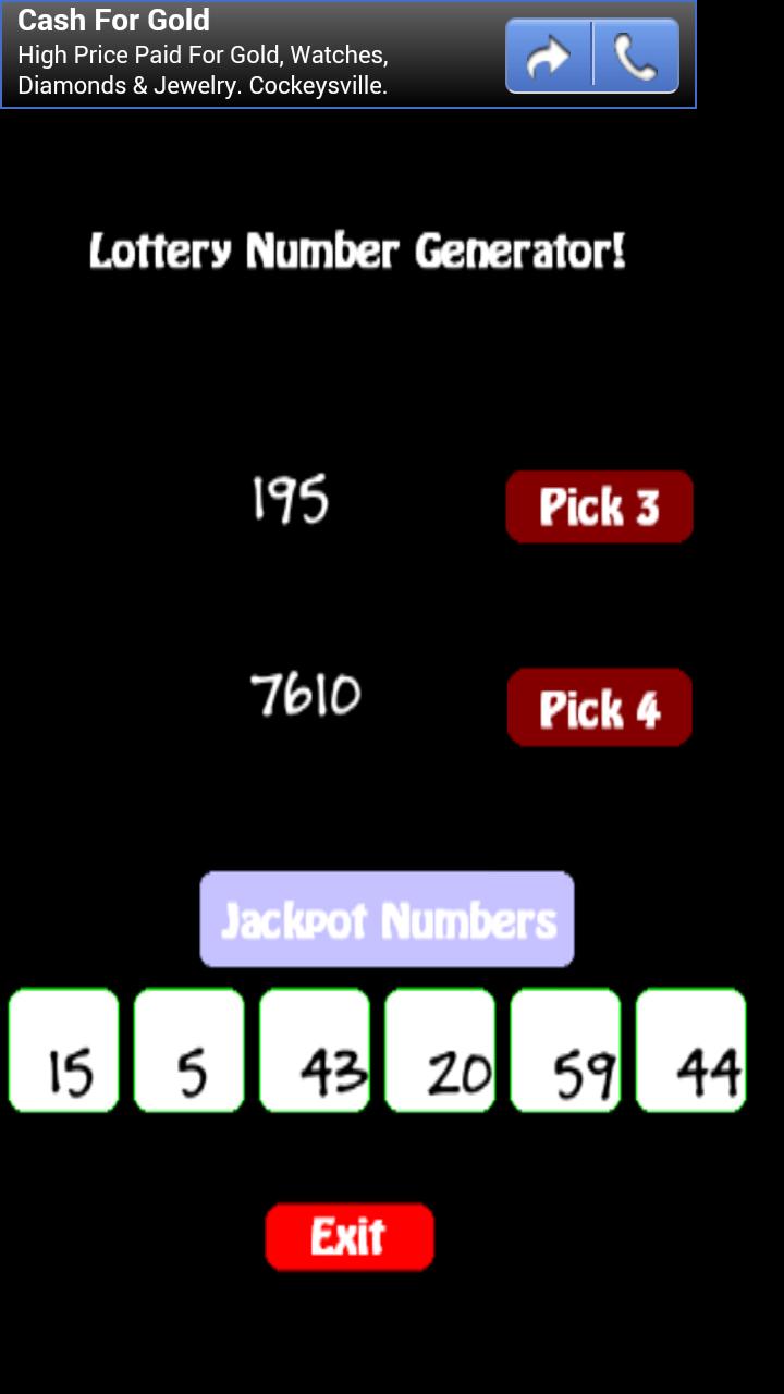 My Lottery Number Generator