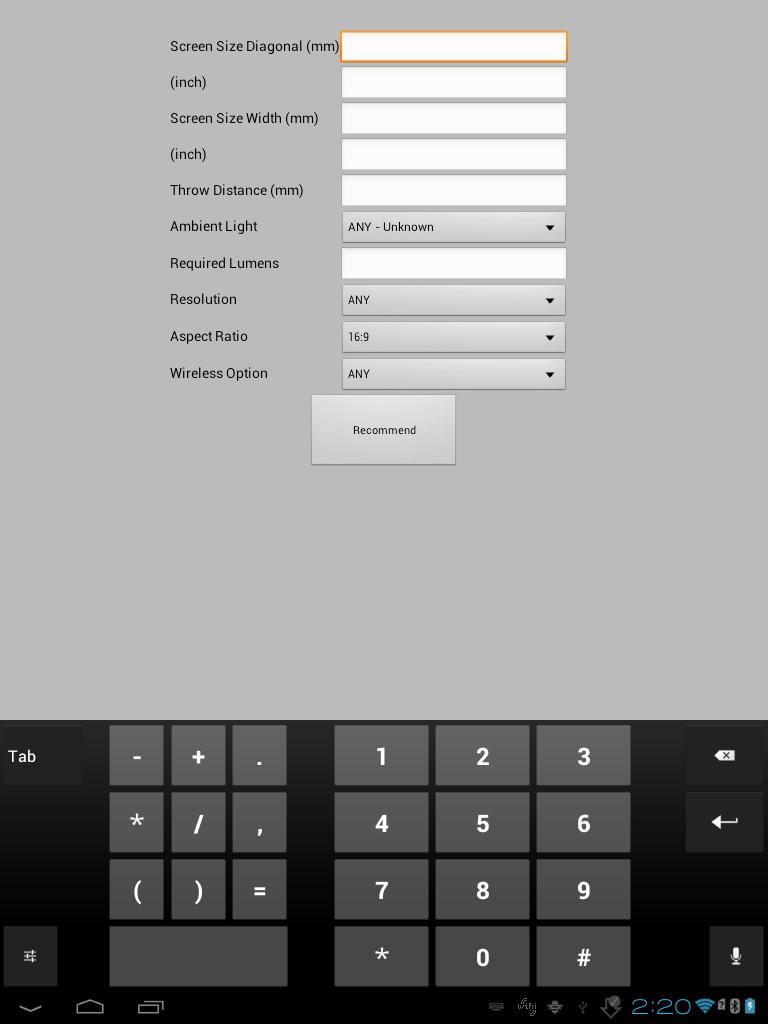 Projector Selector