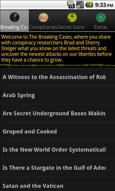 Conspiracies: Breaking Cases