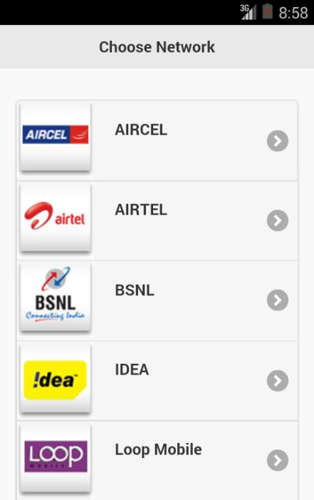 Mobile Recharge Plans/Tariffs