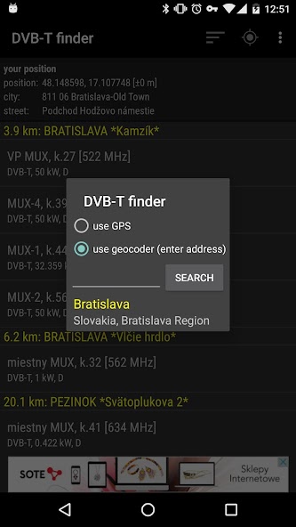 DVB-T finder