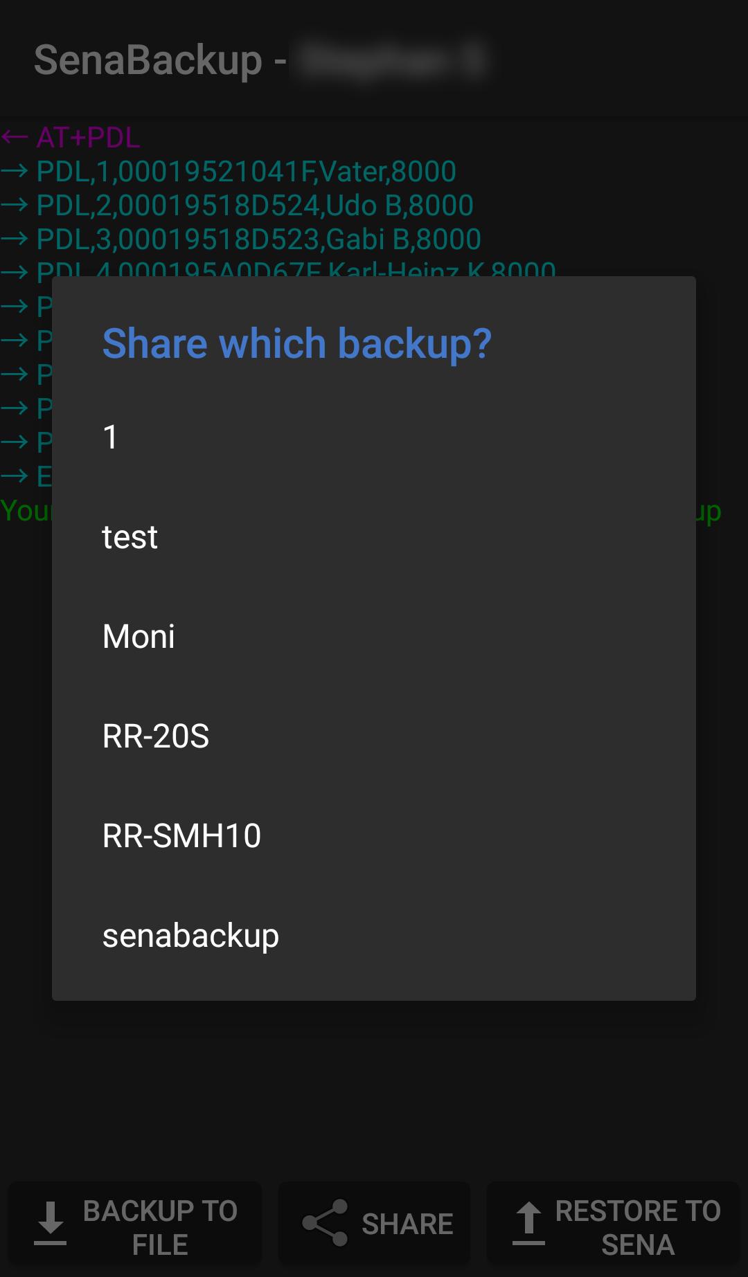 Backup for Sena 20S