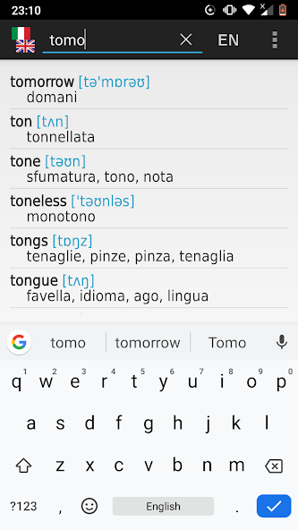 Italian-English offline dict.