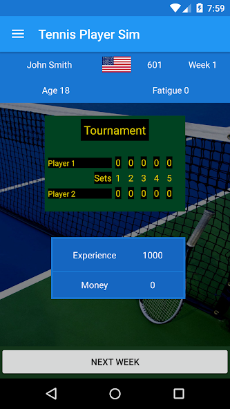 Tennis Player Sim