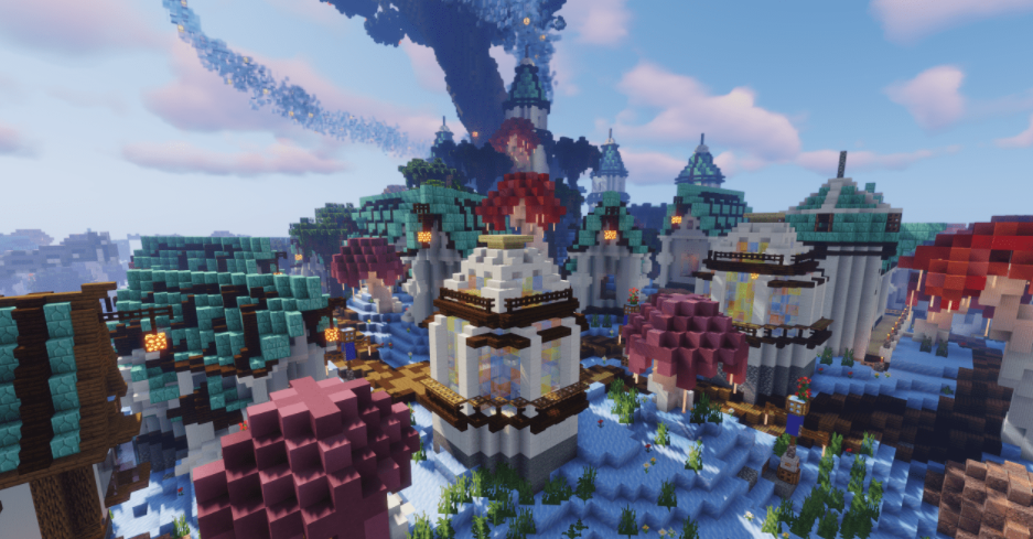 Mapa de la ciudad de elven de la ciudad de elven congelada de Minecraft