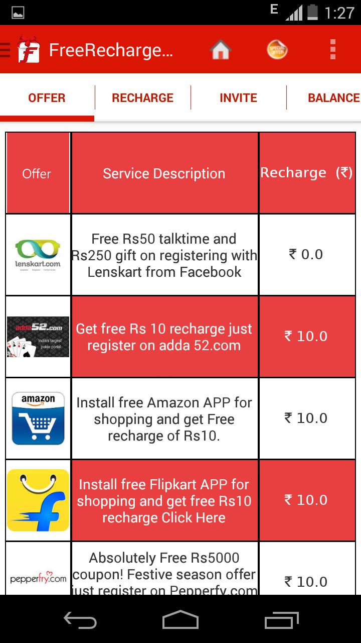 Free Recharge Deals