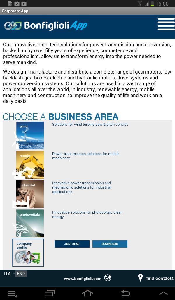 Bonfiglioli Corporate App