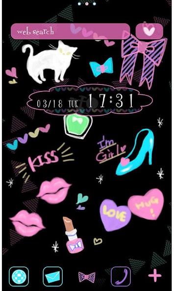 Cute Wallpaper Neon Kiss