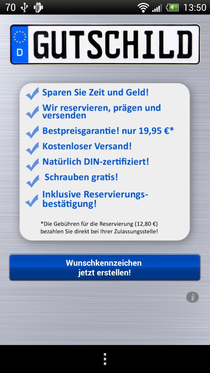 Gutschild Wunschkennzeichen