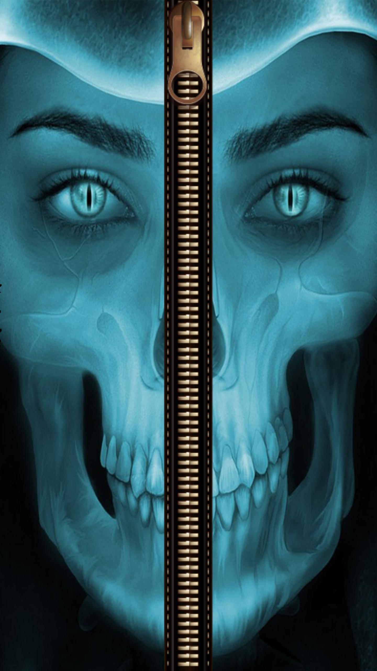 Skull Zipper Lock Screen