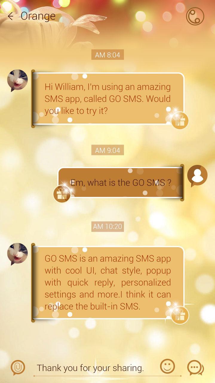 GO SMS MY GIFTS THEME