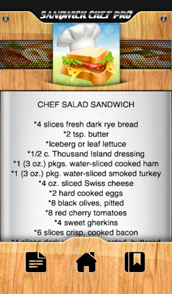 FREE Sandwich Recipes Chef Pro