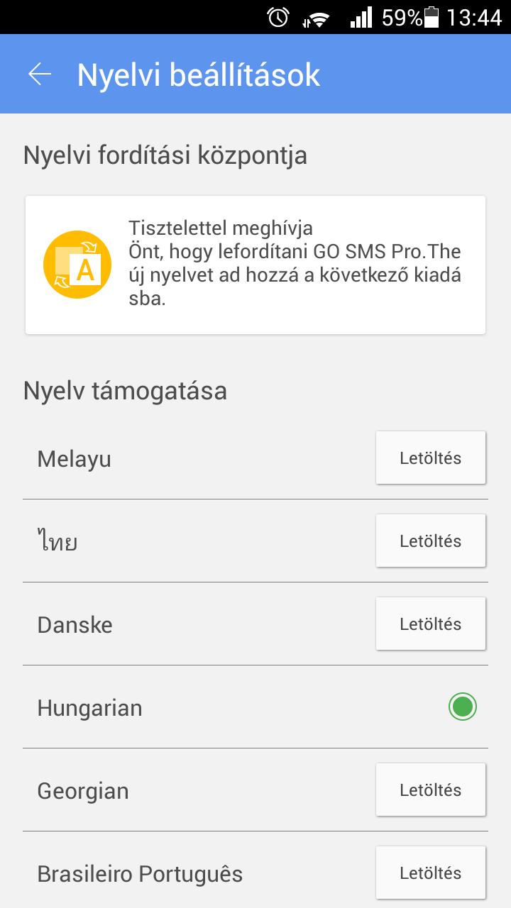 GO SMS Pro Hungarian language