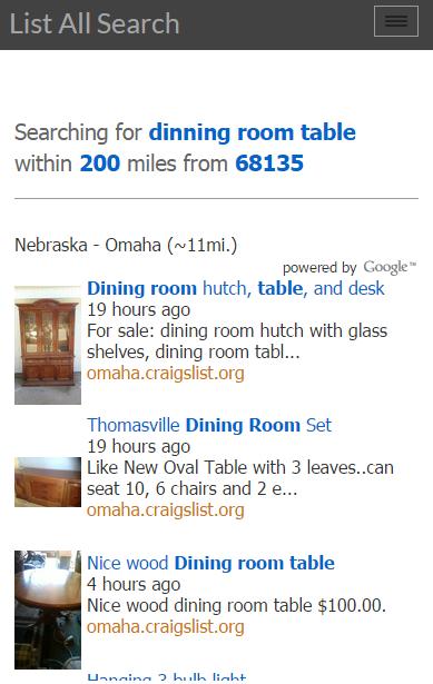 List All Search Craigslist