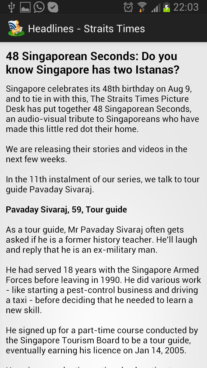 Headlines-Straits Times