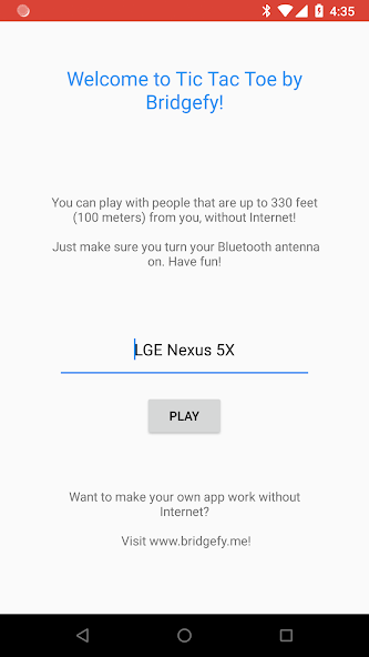 Bridgefy Tic Tac Toe