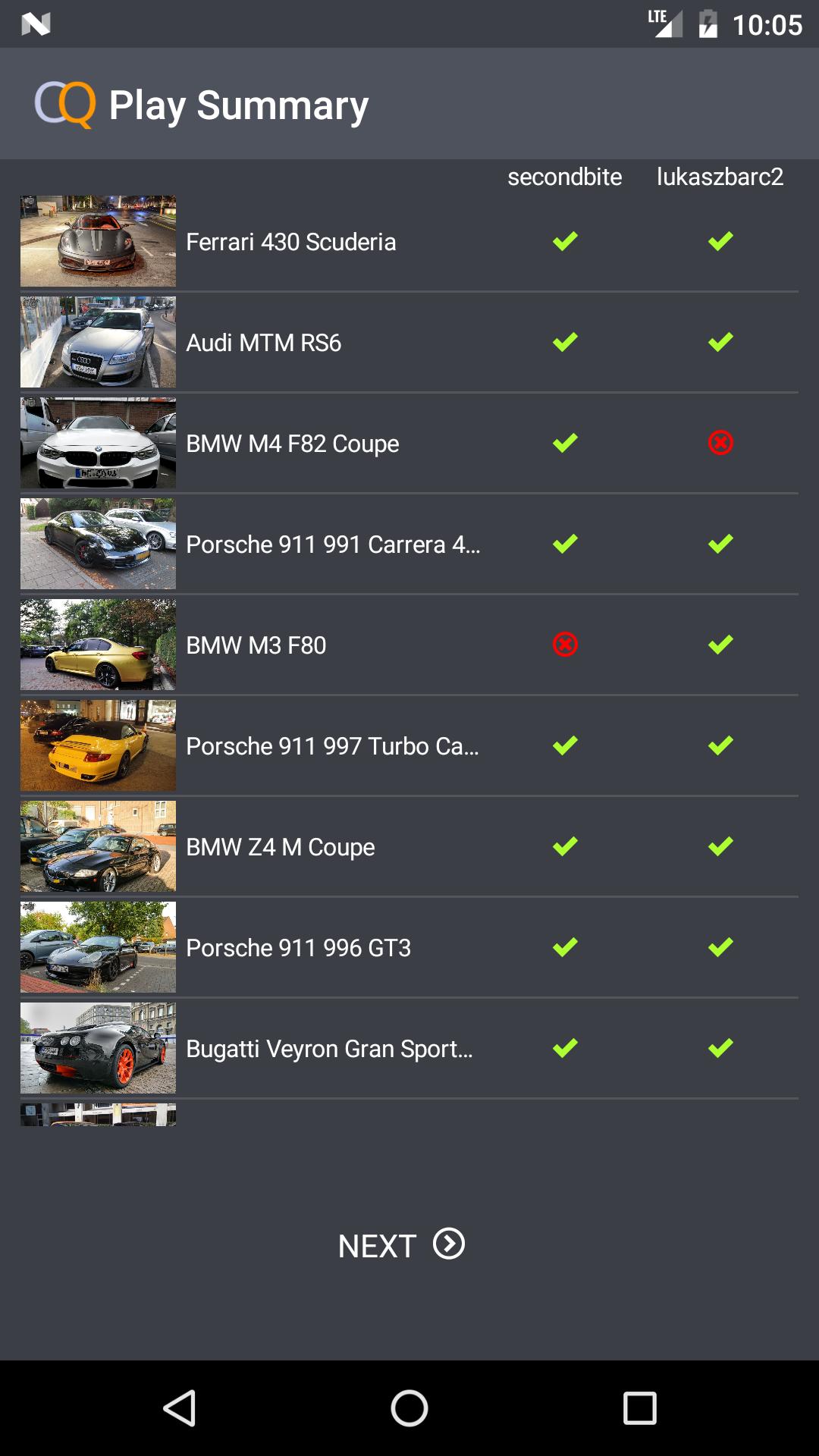 Car Quiz - recognize cars quiz